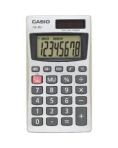 Casio Pocket Calculator - 8 Digits - Battery/Solar Powered - 0.3in x 2.2in x 4in