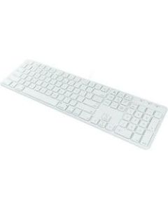 Macally 104 key Ultra Slim USB Wired Keyboard for Mac and PC - Cable Connectivity - USB Interface - 104 Key - QWERTY Layout - Computer - Mac, Windows - Scissors Keyswitch - White