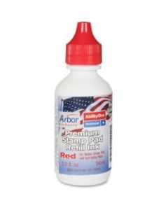 SKILCRAFT Premium Stamp Pad Refill Ink, 2 Oz, Red (AbilityOne 7510-00-161-4240)