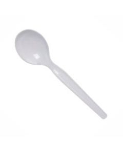 Dixie Medium-Weight Plastic Soup Spoons, 5 3/4in, White, Pack Of 1,000 Spoons