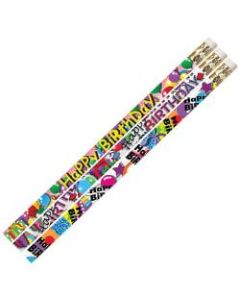 Musgrave Pencil Co. Motivational Pencils, 2.11 mm, #2 Lead, Birthday Supreme, Multicolor, Pack Of 144