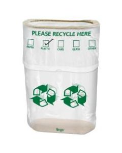 Amscan Pop-Up Trash Fling Plastic Recycling Bins, 13 Gallons, Green, Pack Of 3 Bins