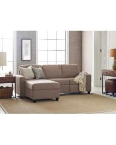 Serta Palisades Reclining Sectional With Storage Chaise, Left, Oatmeal/Espresso