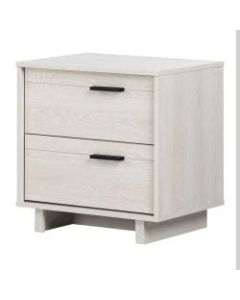 South Shore Fynn 2-Drawer Nightstand, 22-1/4inH x 22-1/4inW x 16-1/2inD, Winter Oak