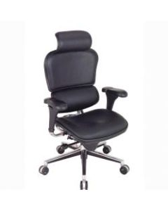Eurotech Ergohuman Bonded Leather High-Back Chair, Black/Chrome