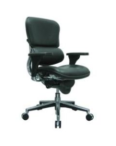 Eurotech Ergohuman Bonded Leather Mid-Back Chair, Black/Chrome