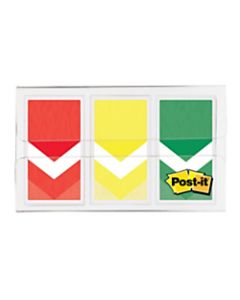 Post-it Arrow Flags, 1in, Prioritization, Stoplight Colors, 20 Flags Per Pad, Pack Of 3 Pads