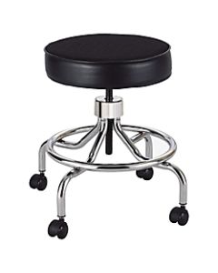 Safco Screw-Lift Lab Stool, 25inH x 23inW x 23inD, Black/Chrome