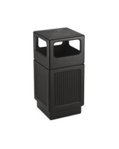 Safco Canmeleon 38-gallon Waste Receptable - 38 gal Capacity - Rectangular - 39.3in Height x 18.3in Width x 18.3in Depth - High-density Polyethylene (HDPE), Stainless Steel, Plastic - Black - 1 Each