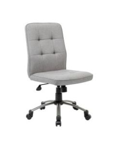Boss Modern Fabric Mid-Back Task Chair, Taupe/Pewter