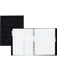 Blueline NotePro and Graphics Notebooks - Daily - 7:00 AM to 8:30 PM - 1 Day Double Page Layout - 7 7/16in x 9 1/2in - Twin Wire - Paper - Black - Task List, Address Directory, Phone Directory, Pocket, Label, Acid-free
