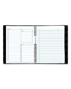 Rediform College Rule NotePro Organizer - Daily - 7:00 AM to 11:00 PM - 1 Day Double Page Layout - 11in x 8 1/2in - Twin Wire - Paper - Black - Phone Directory, Pocket, Label, Acid-free, Address Directory, Pocket