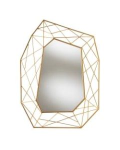 Baxton Studio Geometric Abstract Accent Wall Mirror, 40in x 30in, Antique Gold