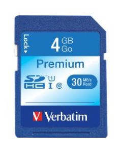 Verbatim 4GB Premium SDHC Memory Card, UHS-I Class 10 - Class 10 - 1 Card/1 Pack - 133x Memory Speed