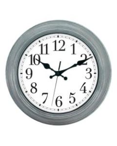 Realspace Round Wall Clock, 13in, Wiped Gray