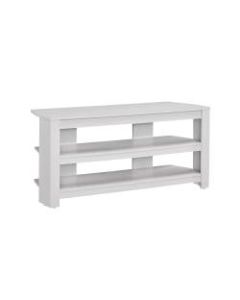 Monarch Specialties TV Stand, 3-Shelf, For Flat-Panel TVs Up To 40in, White