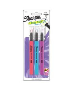 Sharpie Clear View Highlighters, Fine Chisel Tip, Assorted Colors, Pack Of 3