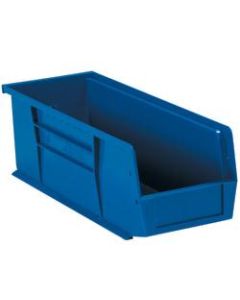 Office Depot Brand Plastic Stack & Hang Bin Boxes, Small Size, 10 7/8in x 4 1/8in x 4in, Blue, Pack Of 12