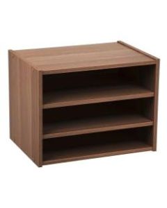 IRIS TACHI 12inH Modular Organizer Box With Adjustable Shelves, Dark Brown