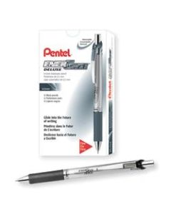 Pentel EnerGize Mechanical Pencil, 0.5mm, #2 Lead, Black/Silver Barrel, Pack Of 12