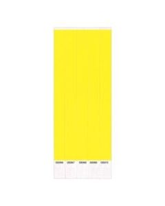 Amscan Waterproof Paper Wristbands, 3/4in x 10in, Solid Yellow, Pack Of 500 Wristbands