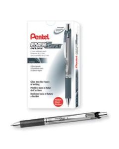 Pentel EnerGize Mechanical Pencils, 0.7 mm, Black/Silver, Pack Of 12