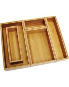 Lipper Bamboo Organizer Boxes, 5-Piece Set - Counter - Natural - Bamboo