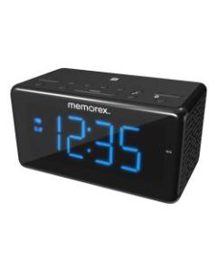 Memorex Bluetooth Clock Radio, 3-5/16inH x 3-1/16inH x 6-1/8inD, Black