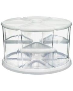Deflecto Rotating Carousel Supply Organizer, 9 Compartments, 6-5/8in x 11-1/8in, White
