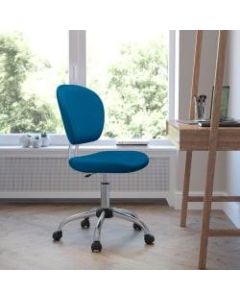 Flash Furniture Mesh Mid-Back Swivel Task Chair, Turquoise/Silver