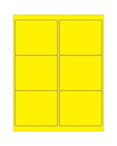 Office Depot Brand Labels, LL180YE, Rectangle, 4in x 3 3/8in, Fluorescent Yellow Case Of 600