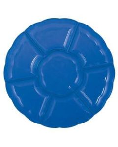 Amscan Scalloped Sectional Chip N Dip Trays, 16in, Bright Royal Blue, Pack Of 3 Trays
