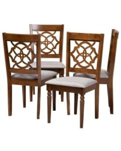 Baxton Studio Lylah Dining Chairs, Gray/Walnut, Set Of 4 Chairs