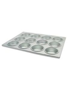 Winco Aluminum Muffin Pan, 12 Cups, 3-Oz Cups, Silver