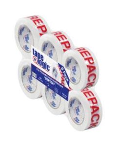 Tape Logic Preprinted Repack Carton Sealing Tape, 3in Core, 2in x 110 Yd., Red/White, Case Of 6