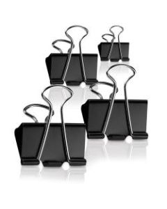 Office Depot Brand Binder Clips, Medium, 1-1/4in Wide, 5/8in Capacity, Black, Box Of 12