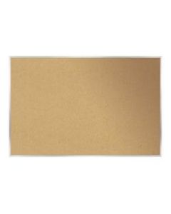 Ghent Cork Bulletin Board, 36 1/2in x 60 1/2in, Aluminum Frame With Silver Finish