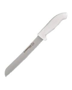 Hoffman SofGrip Scalloped Bread Knife, 8in, White/Silver