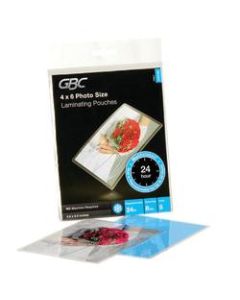 GBC SelfSeal No Mistakes, Laminating Pouches, Glossy, 8 Mils, 4.6in x 6.3in, Pack Of 5