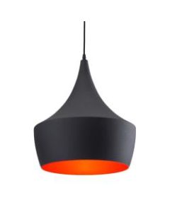 Zuo Modern Copper Ceiling Lamp, 15-7/10W", Black And Copper Shade/Matte Black