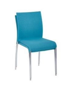 Ave Six Conway Stacking Chairs, Aqua/Silver, Set Of 2