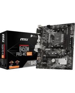 MSI B450M PRO-M2 MAX Desktop Motherboard - AMD Chipset - Socket AM4 - Micro ATX - 32 GB DDR4 SDRAM Maximum RAM - DIMM, UDIMM - 2 x Memory Slots - Gigabit Ethernet - HDMI - 4 x SATA Interfaces