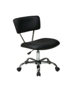 Office Star Avenue Six Vista Task Chair, Vinyl, Black/Silver