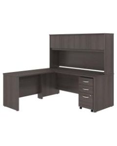 Bush Business Furniture Studio C 72inW x 30inD L Shaped Desk with Hutch, Mobile File Cabinet and 42inW Return, Storm Gray, Premium Installation