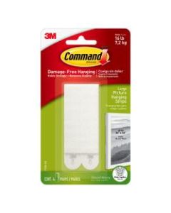 Command Large Picture-Hanging Strips, White, Damage-Free, Pack of 4 Pairs of Strips
