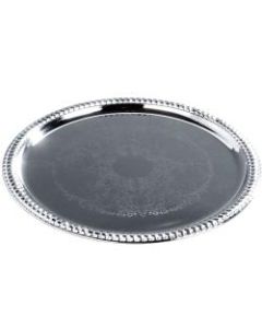 Hoffman Stainless Steel Buffet Serving Trays, Round, 14in, Pack Of 12 Trays