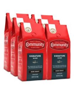 Community Coffee Arabica Ground Coffee, Signature Blend, 12 Oz Per Bag, Carton Of 6 Bags