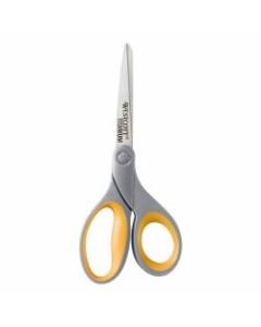 Westcott Titanium Bonded Scissors, 8in, Pointed, Gray/Yellow