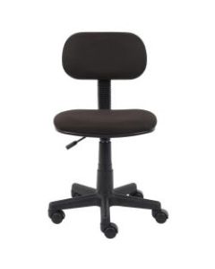 Boss Steno Fabric/Plastic Low-Back Task Chair, Black