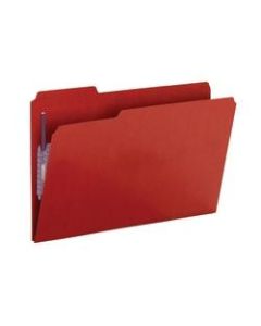 Smead Color Pressboard Fastener Folders With SafeSHIELD Coated Fasteners, Legal Size, 1/3 Cut, 50% Recycled, Bright Red, Box Of 25